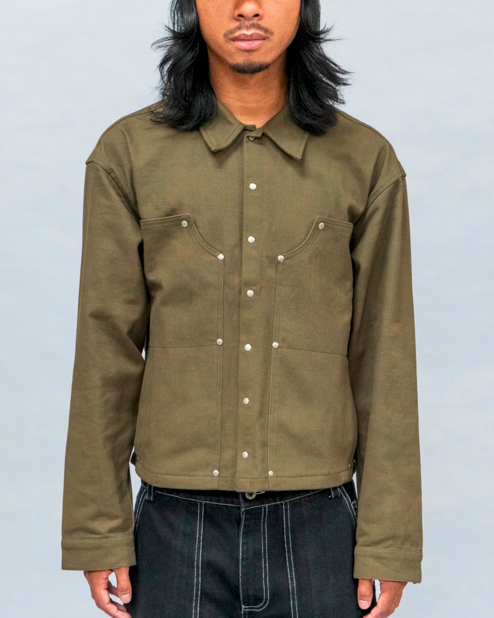 Double Knee L/S Shirt - Army Green